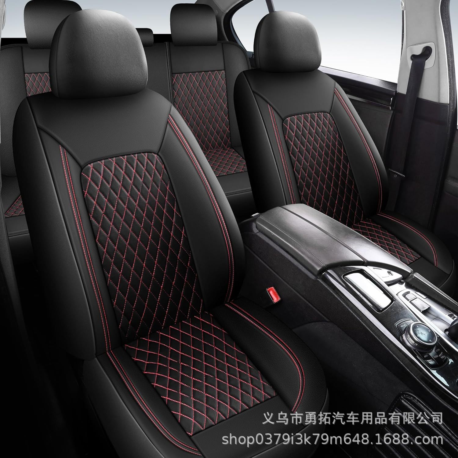 Cross-Border New Model Pu Single-Line Diamond-Pattern Leather Universal Car Seat Cover Cushion for Europe, America, Southeast Asia, Russia, Amazon