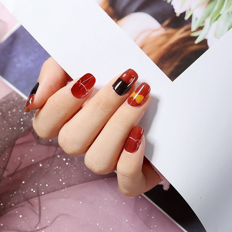 美甲指甲貼紙2022新款網紅爆款3D防水持久甲油膜貼片美甲貼可剝