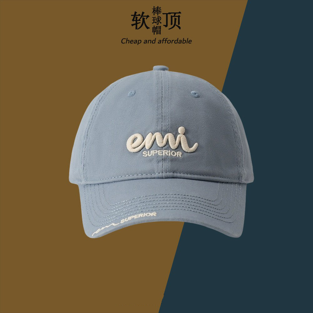 Sombreros coreanos de mujeres red letras rojas bordadas sombrero de béisbol suave superior casual versátil primavera y verano cara pequeña sombrero de pato sombrero