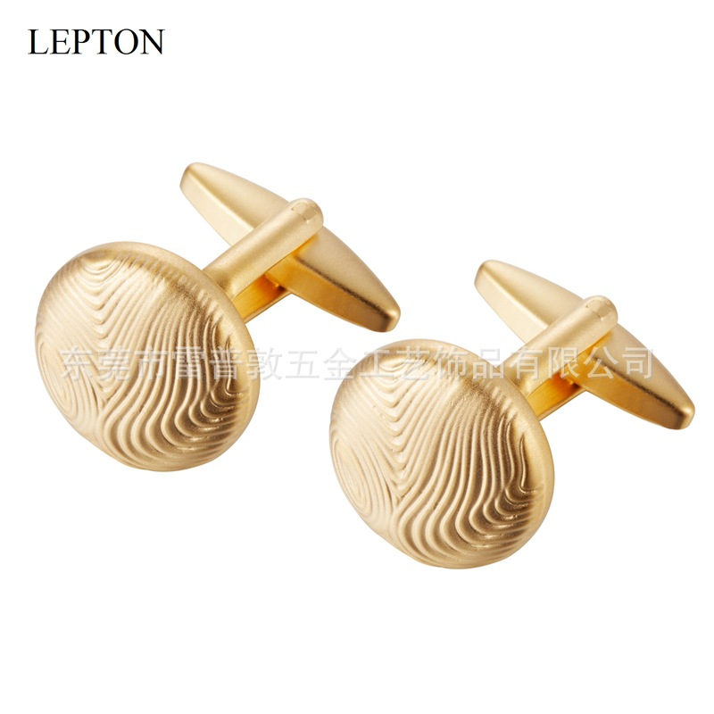 In stock exquisite pattern metal cufflinks men's French shirt cufflinks nail round gold silver tree age striped cufflinks