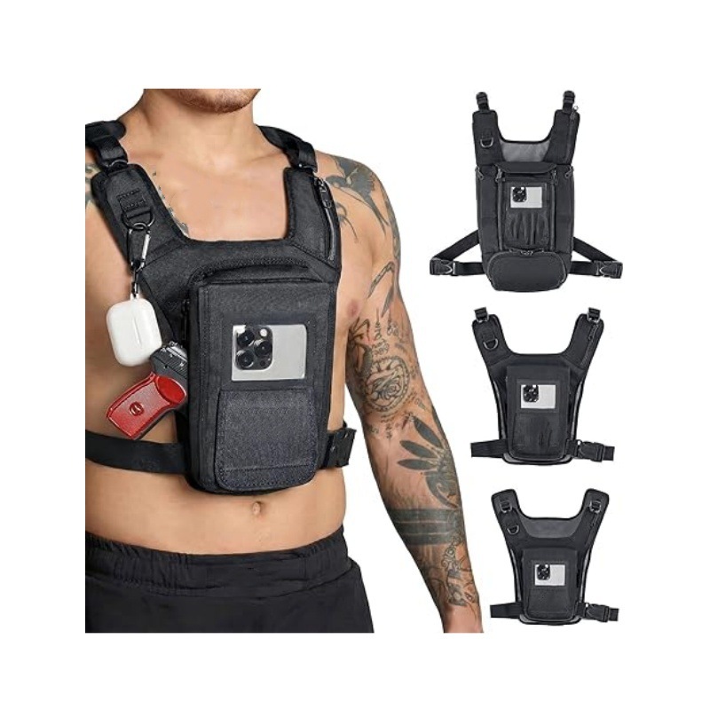 Cross-Border Tactical Vest Bag, Multi-Functional Outdoor Running Backpack, Travel Bag, Cycling Bag, Workwear Bag, Fitness Bag, Chest Bag