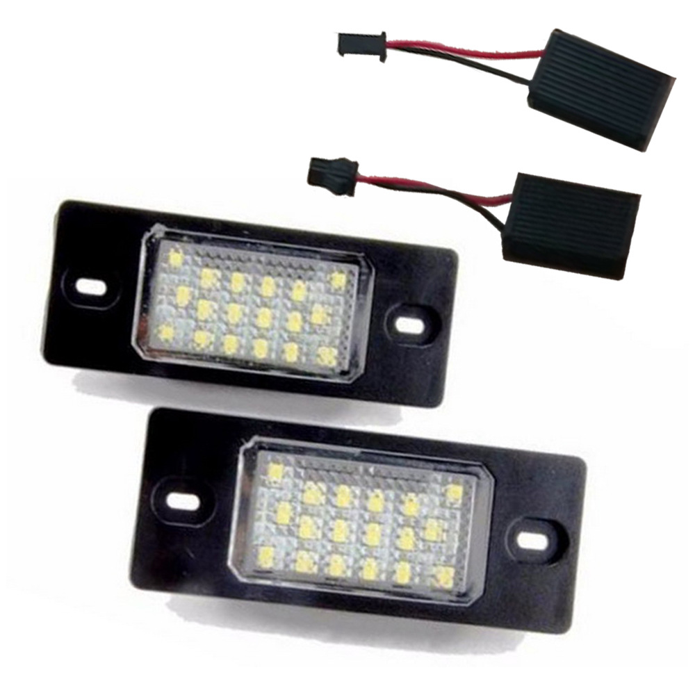 2pcs 18LED License Plate Lights for Volkswagen Golf 5D Tiguan Passat Cayenne 02-10 Year License Plate Lamp