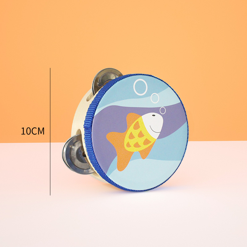 Orff instrumento musical niños de dibujos animados pandereta madera kindergarten profesor rendimiento pandereta bebé pandereta juguete