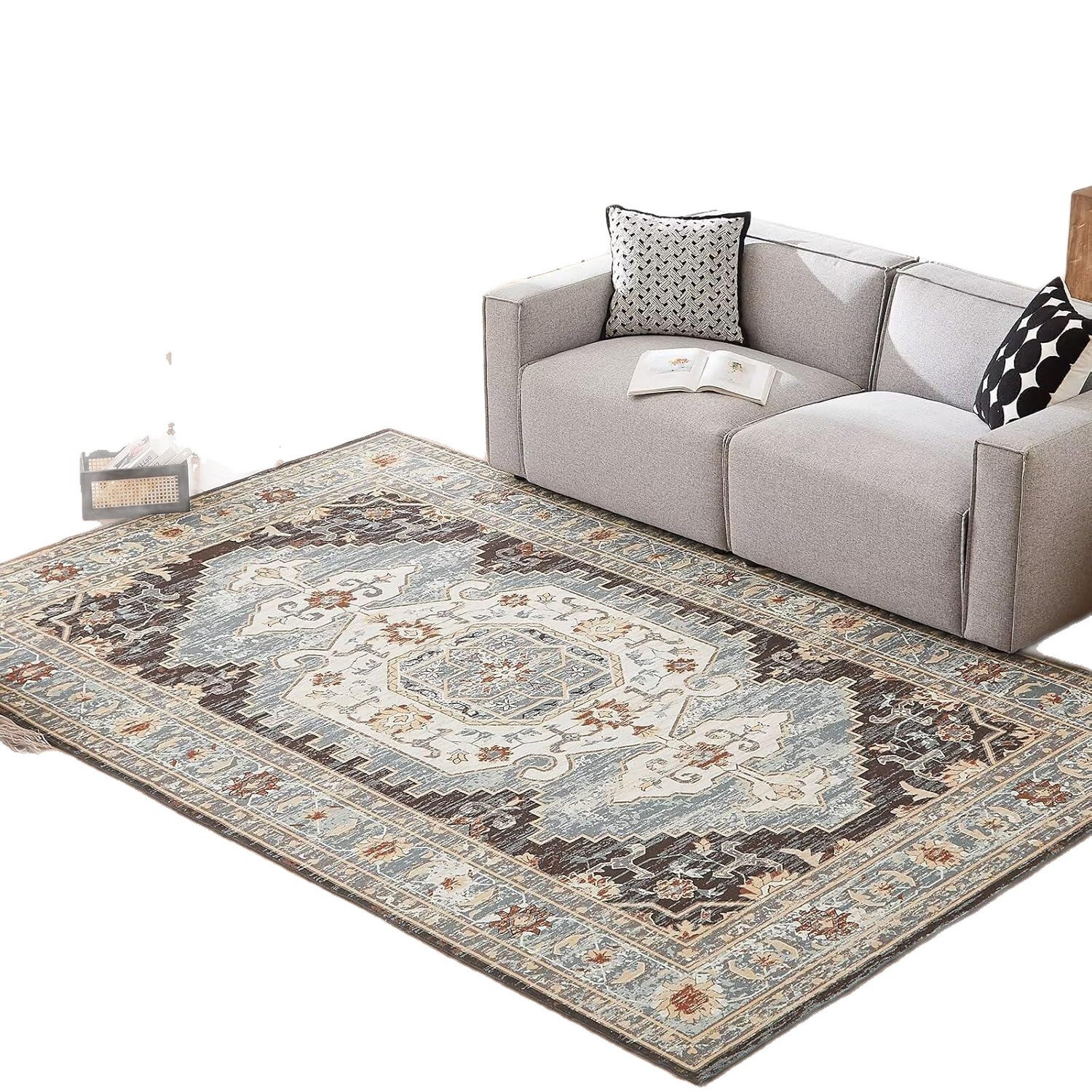 Amazon temu alfombra de sala de estar persa retrógrada alfombra de dormitorio resistente a la suciedad a prueba de polvo fácil de cuidar alfombra de suelo etiquetado