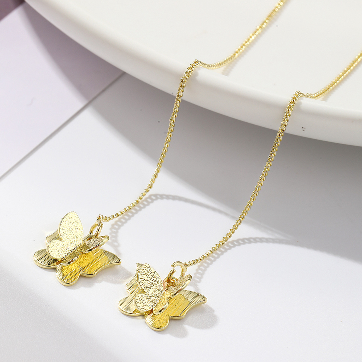 butterfly earrings Summer long exaggerated large cross border earrings High grade metal oil drop butterfly earrings_voghion.com