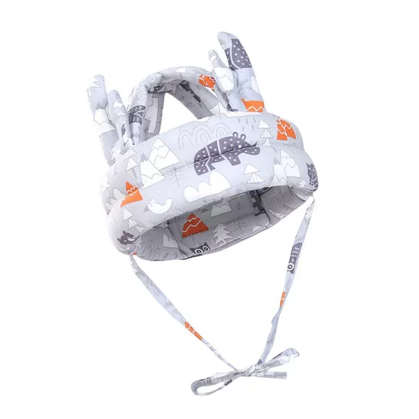 Baby Protective Hat with Corners Gray Forest