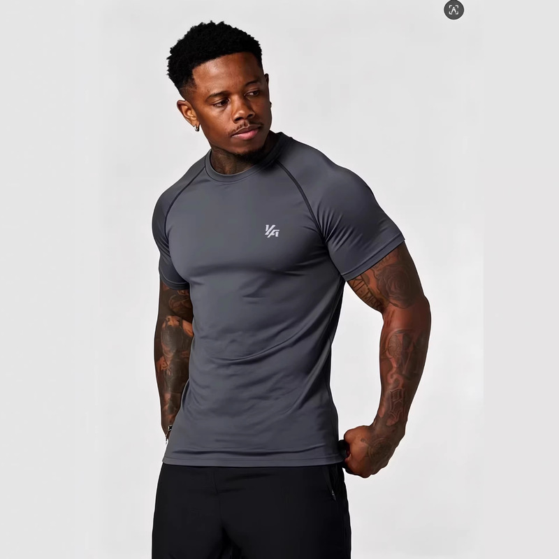 Youngla Fitness Short-Sleeved Men's Sports Training High-Elastic Sportswear Summer Cycling Sports Quick-Drying T-Shirt for Men