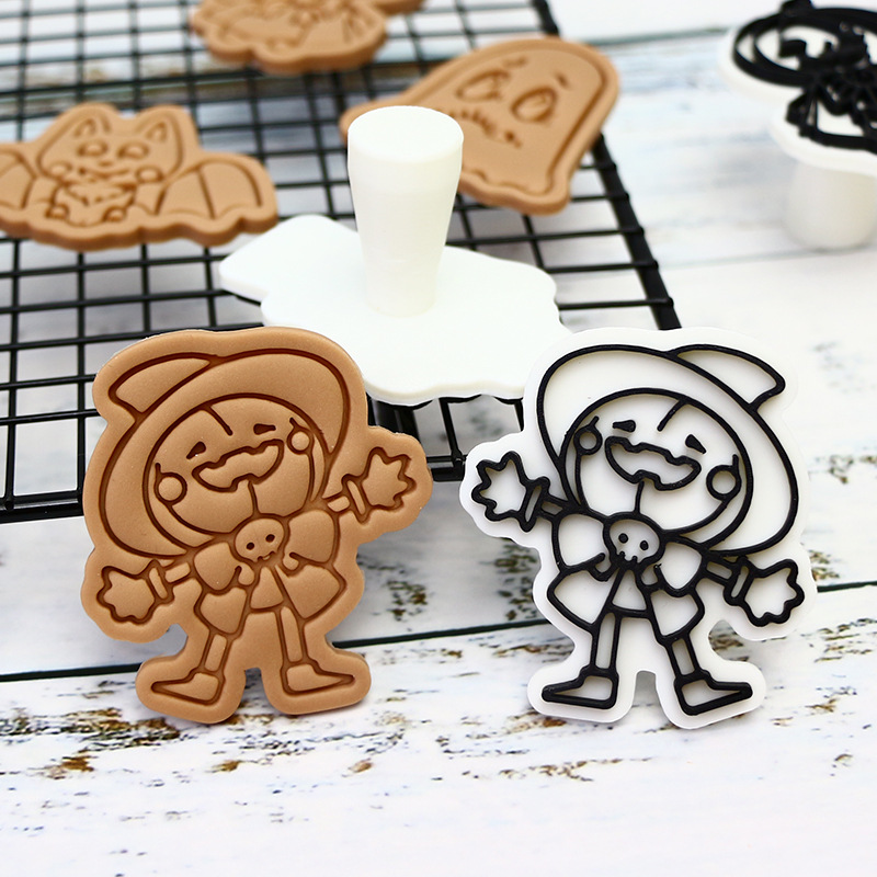 molde de galletas de Halloween dibujos animados para hornear molde de flip DIY 3D estereoscópio prensado molde de corte de galletas de helada