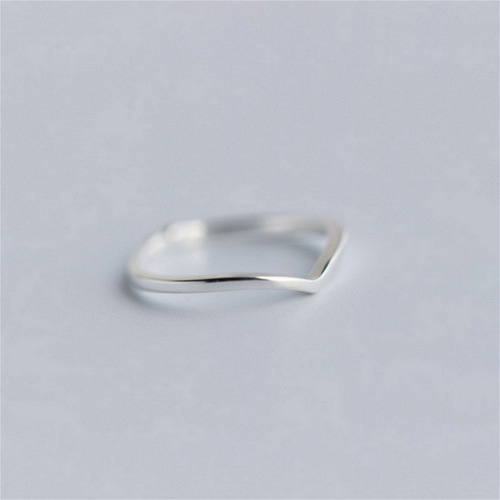 925 sterling silver ring simple V-shaped ring for women tail ring open ring adjustable accessories