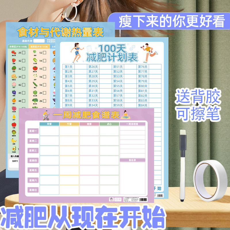 減量チェックイン記録シート、体重チェックイン、痩身自己規律チェックインウォールチャート、減量先延ばし監視体重計画|undefined