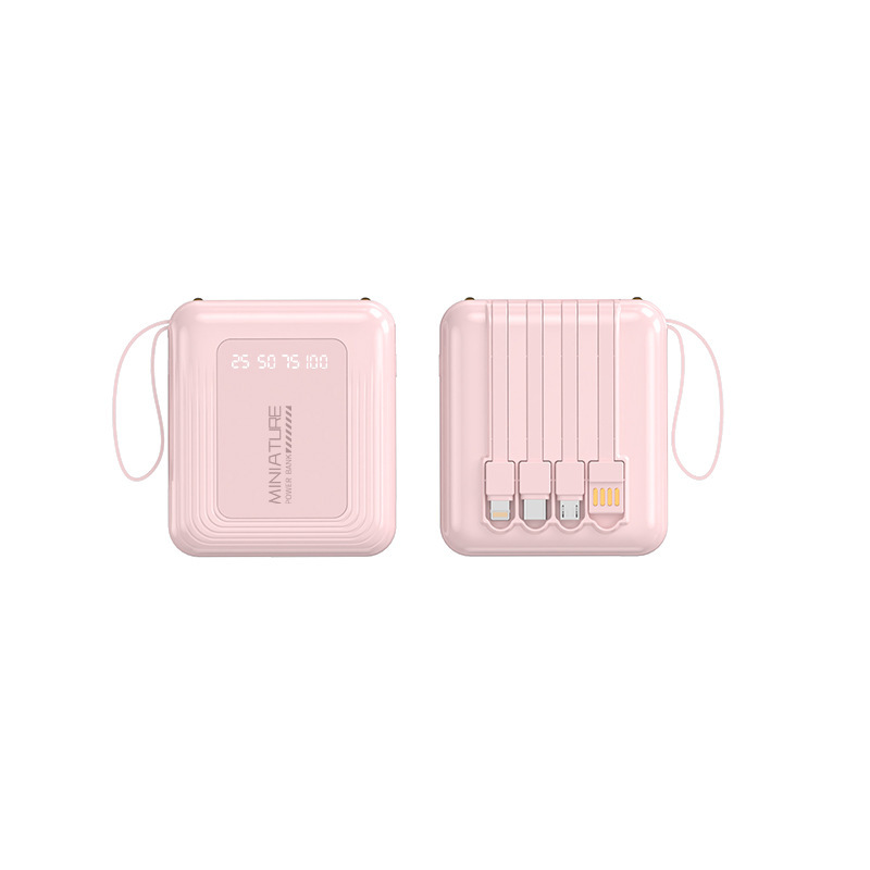 新しいミニパワーバンク 20000 mAh 大容量、コンパクトでポータブル、ケーブル付きモバイル電源急速充電ロゴ|undefined