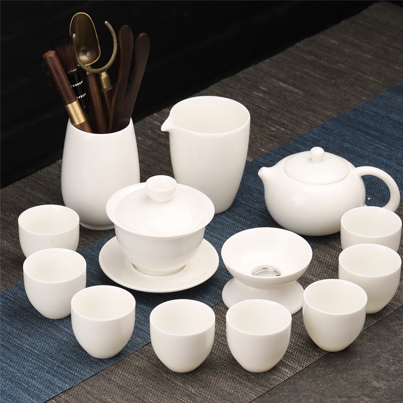 茶具套装家用2025新款轻奢高档陶瓷泡茶壶羊脂玉悬停盖碗功夫茶杯|undefined