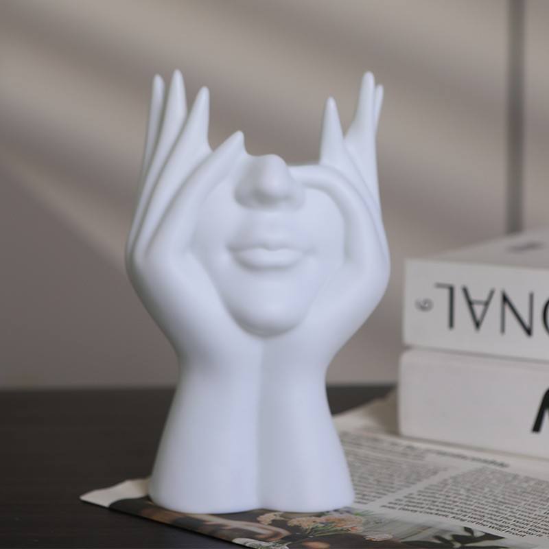 Creative Body Art Shaped Vase Office Supplies Desktop Multi-Functional Storage Pen Holder Makeup Brush Holder Decoration