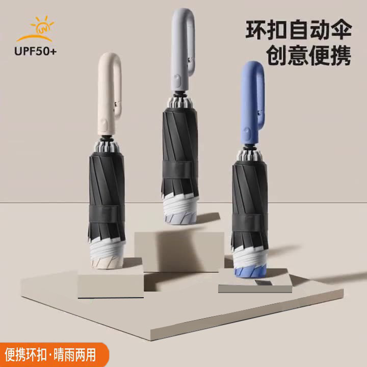 Fully Automatic Large Thickened Umbrella with Snap Buckle, Wholesale Backpack Custom Advertising Folding Dual-Use Sunshade Umbrella