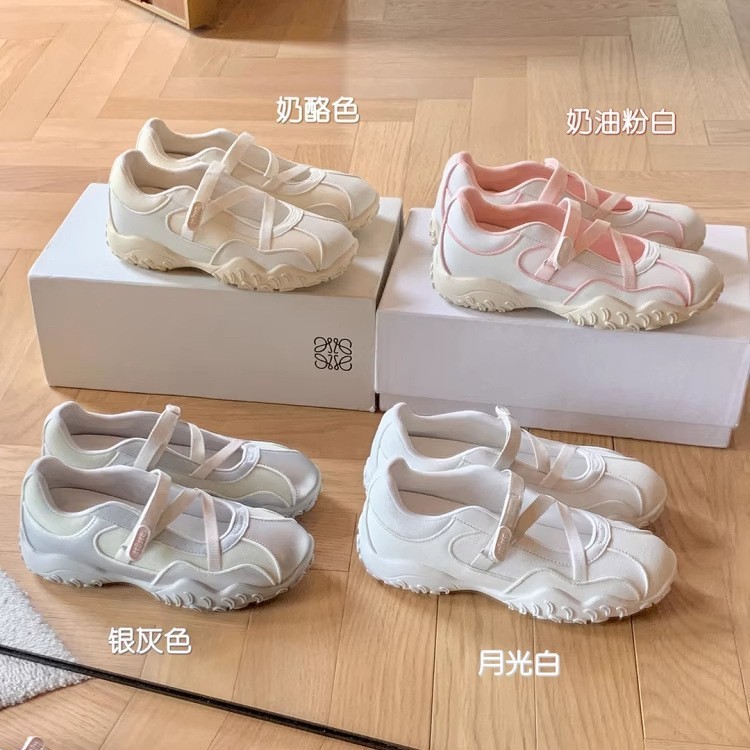 增高6cm~玛丽珍内增高芭蕾风交叉带拼接百搭厚底德训休闲运动鞋女|undefined