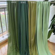 牛油果军绿墨绿豆绿色婚庆纱幔布幔婚庆背景布置垂感雪纺纱布料