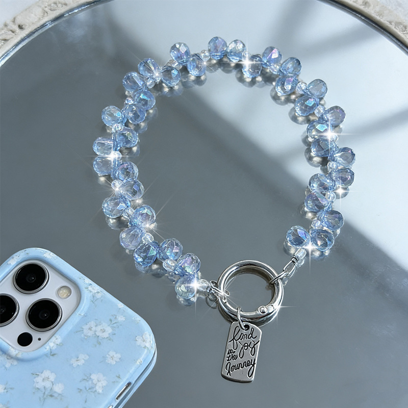 Internet Celebrity Handmade Beaded Crystal Mobile Phone Chain for Women, Exquisite and High-End Key Chain Gasket Wrist Short Mobile Phone Hanging Chain Internet Celebrity Handmade Beaded Crystal Mobile Phone Chain for Women, Exquisite and High-End Key Chain Gasket Wrist Short Mobile Phone Hanging Chain