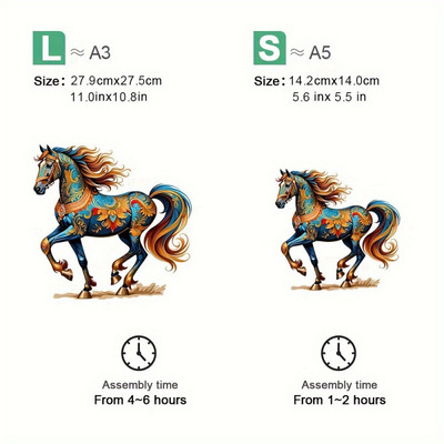 2026秋冬跨境外贸新款战马木制拼图不规则动物形状