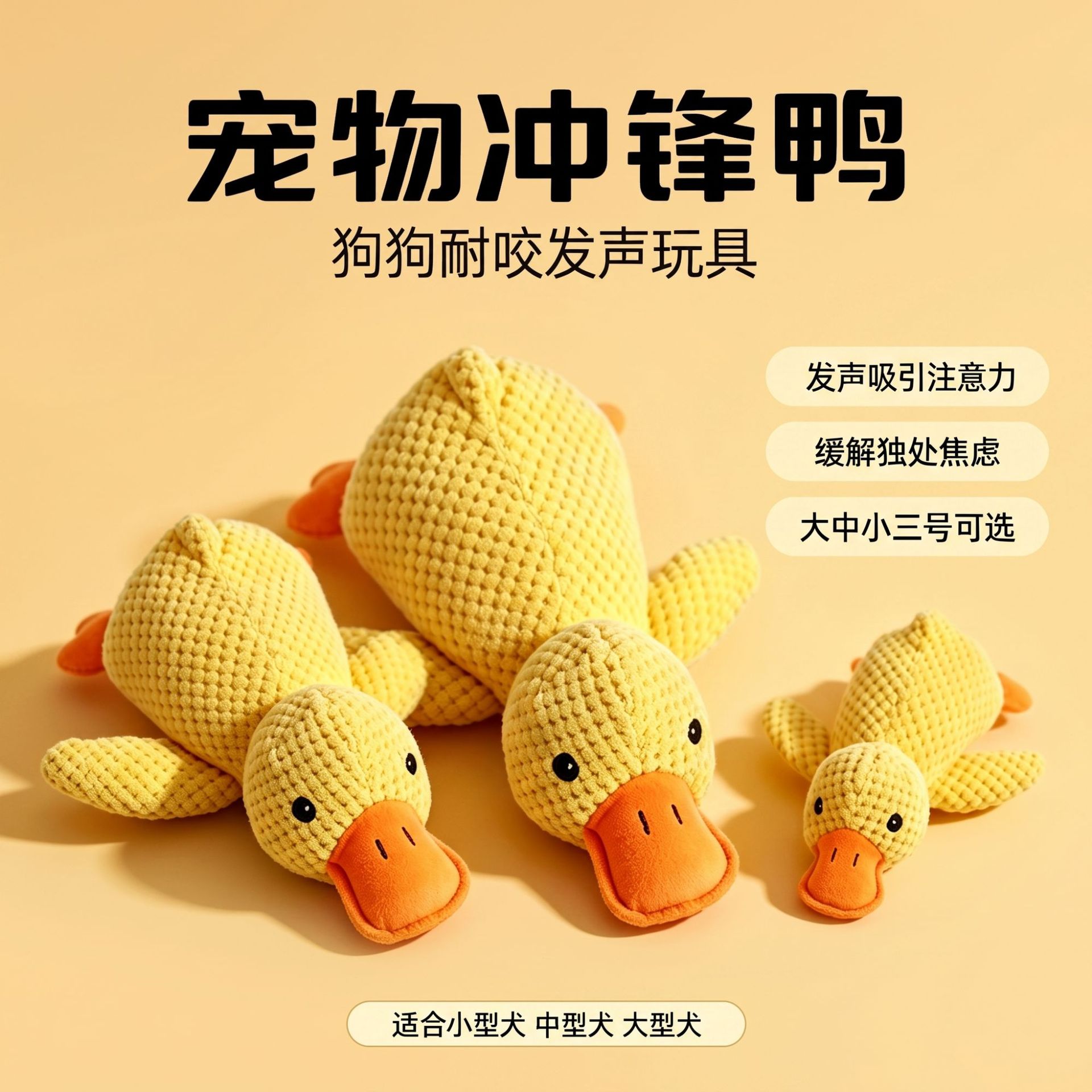 Dog toy duck, sound-making plush toy, pet toy for small and medium-sized dogs, chew-resistant, durable, stress-relief gadget