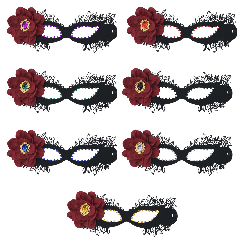 Halloween no tejido máscara de mitad de cara para niñas máscara de encaje máscara cos mascaras de baile accesorios de vestir