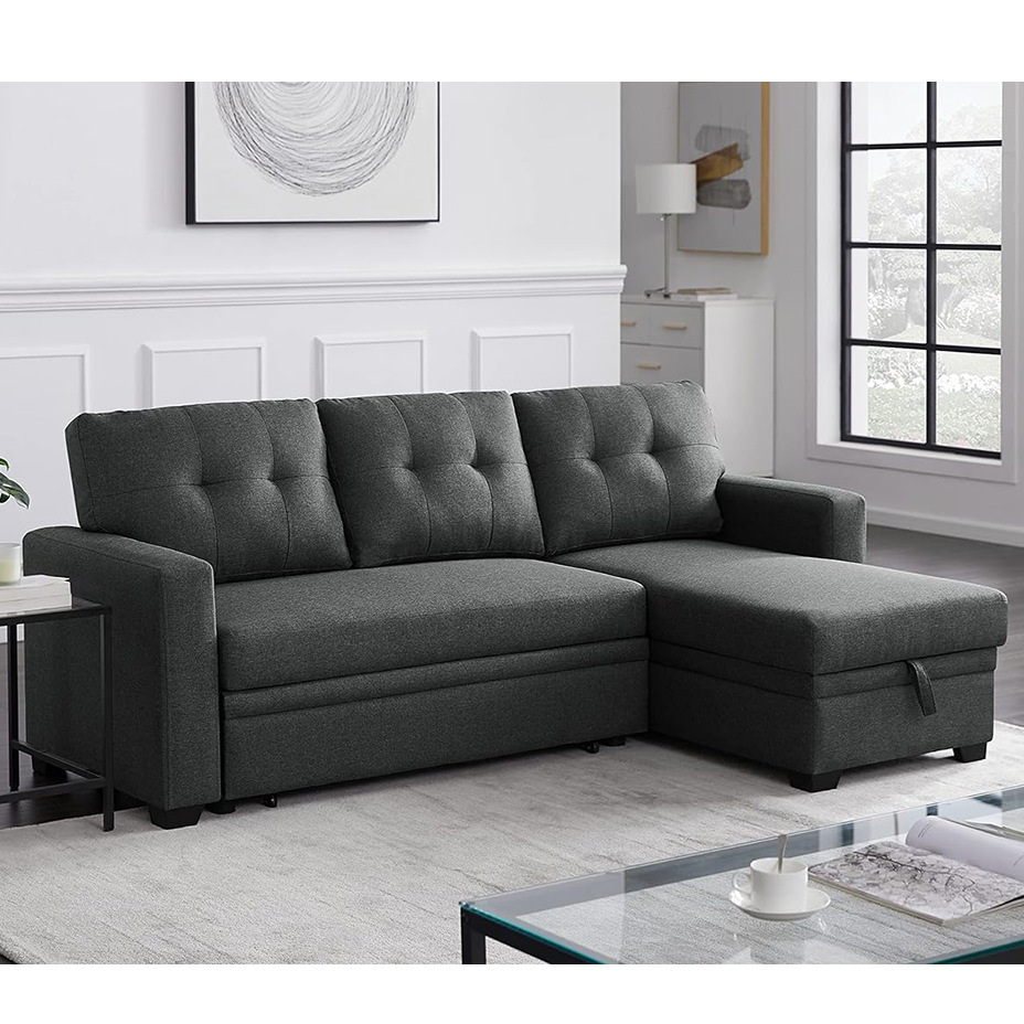 Sofá cama plegable de doble propósito, cama retráctil de sala de estar moderna y simple, sofá doméstico de algodón y lino plegable
