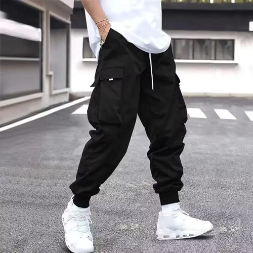 Alibaba.com Hot Selling Work Pants Men's Casual Pants with Multiple Pockets Design Sense Loose Ankle Length Pants
