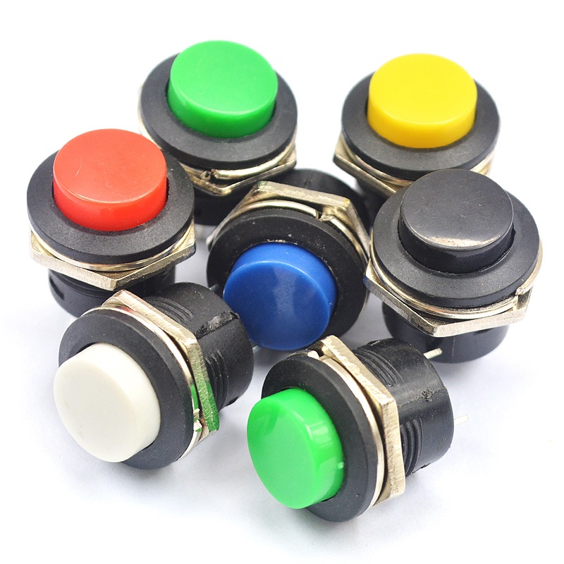按键开关按钮点动开关R13-507 10 12 16MM圆形自锁无锁自复位开关