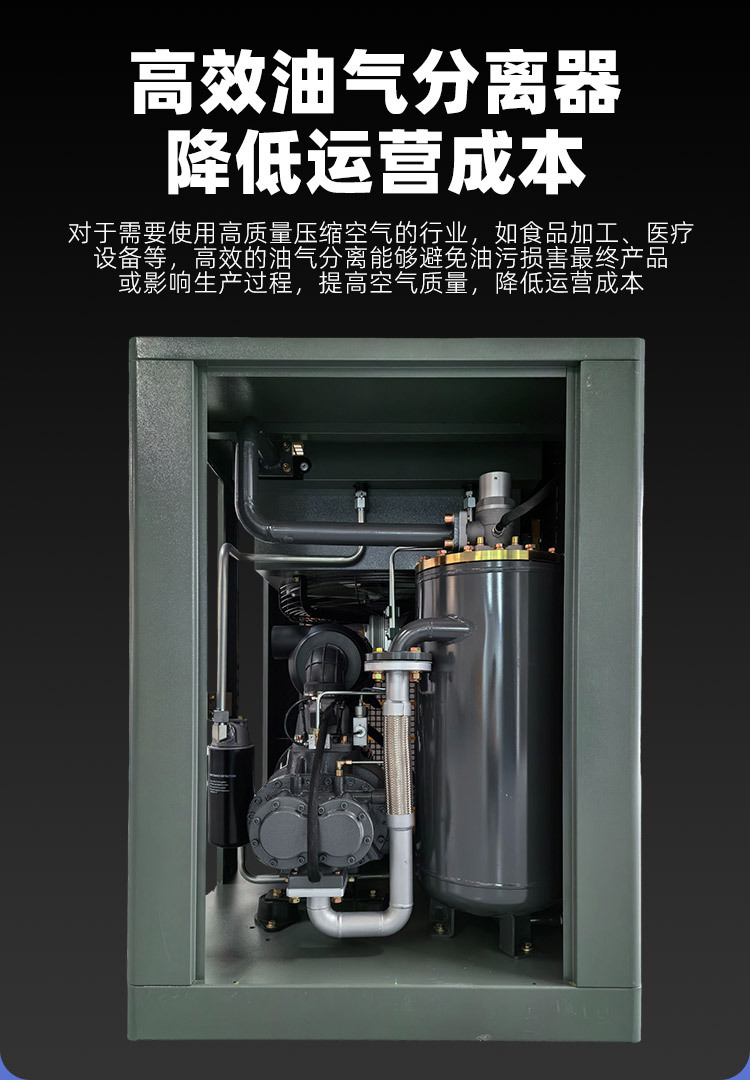 75Kw Large Industrial Grade Air Compressor First Level Energy Efficiency Air Compressor Permanent Magnet Variable Frequency Screw Air Compressor