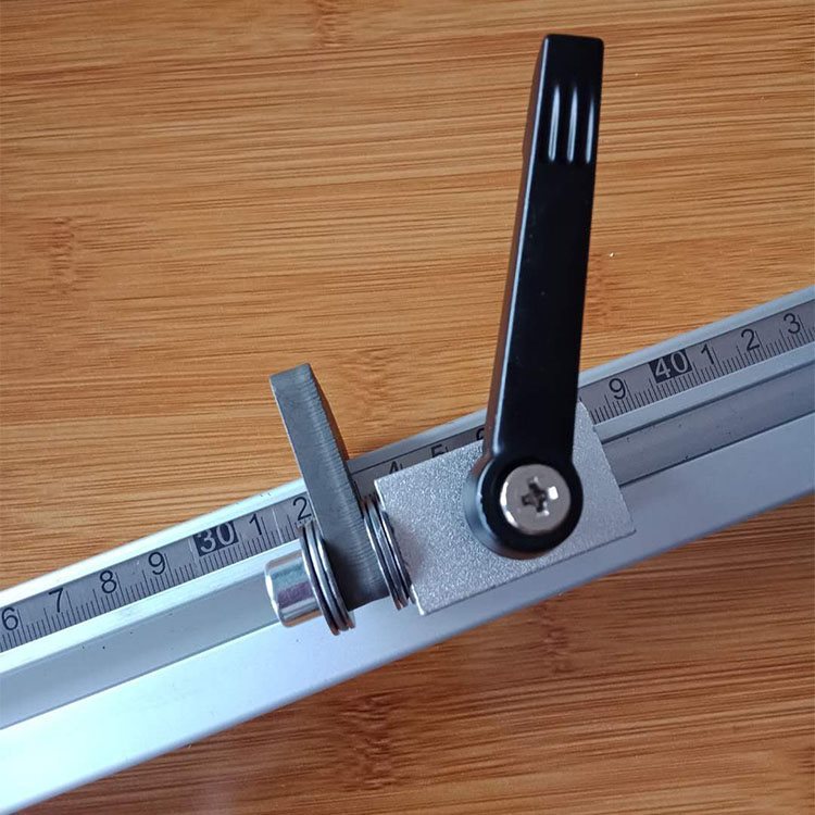 Y^木工靠山靠尺铝合金锯台翻转合页台锯推杆机械快速夹锁紧固定其