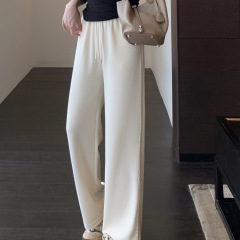 版型正 修饰腿型大长腿高腰垂顺显瘦直筒阔腿裤女秋新款