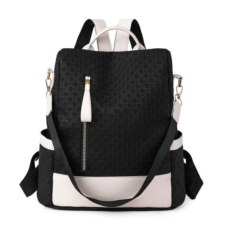 2023 verano nuevo estilo versión coreana de la mochila antirrobo de nailon para mujer moda contraste color multifuncional mochila de viaje al aire libre