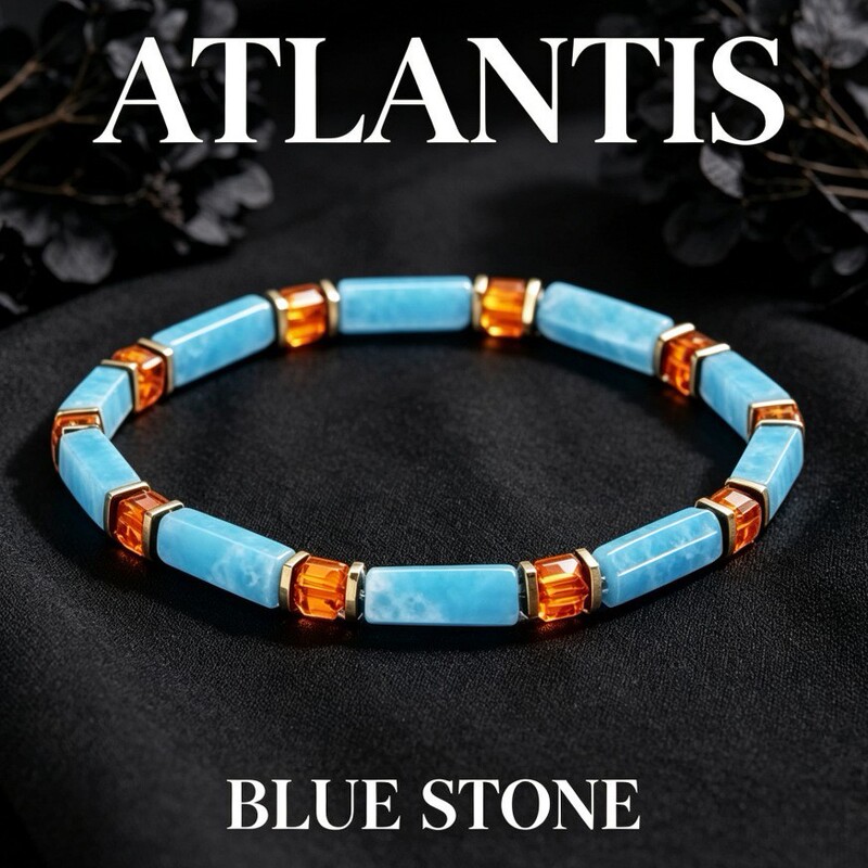 Cross-border Temu bestseller: Xiyin Larimar ocean stone orange crystal beaded elastic cord bracelet for daily wear Cross-border Temu bestseller: Xiyin Larimar ocean stone orange crystal beaded elastic cord bracelet for daily wear