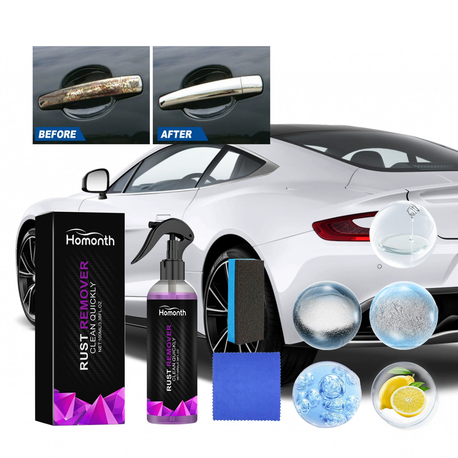 Средство для удаления ржавчины Homonth для автомобилей, металлических аксессуаров, антикоррозийная очистка, реставрация, антиоксидант, конвертер ржавчины