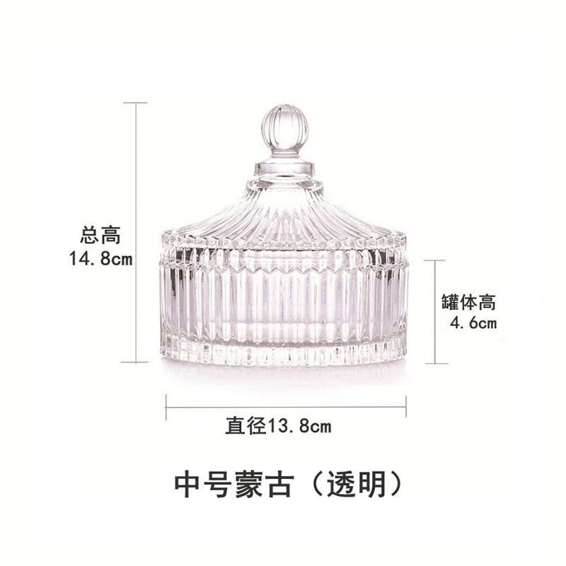 欧式玻璃罐香薰蜡烛罐糖果罐收纳摆件首饰品罐子消磁石水晶消磁碗|undefined