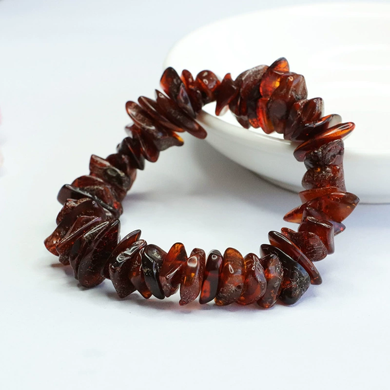 Индивидуальный браслет из натурального янтаря, браслет из кровавого янтаря неправильной формы, ювелирная фабрика, дропшиппинг S3121315