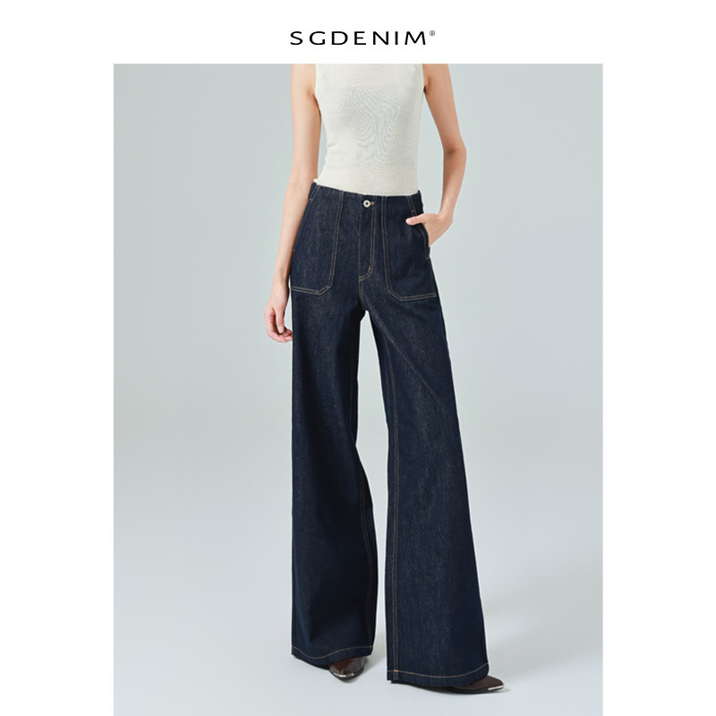 Fashionable Must-Have/Designer High-Waisted Wide-Leg Jeans for Women, Loose Denim Floor-Length Pants, Spring 2026 Trendy Style Fashionable Must-Have/Designer High-Waisted Wide-Leg Jeans for Women, Loose Denim Floor-Length Pants, Spring 2026 Trendy Style