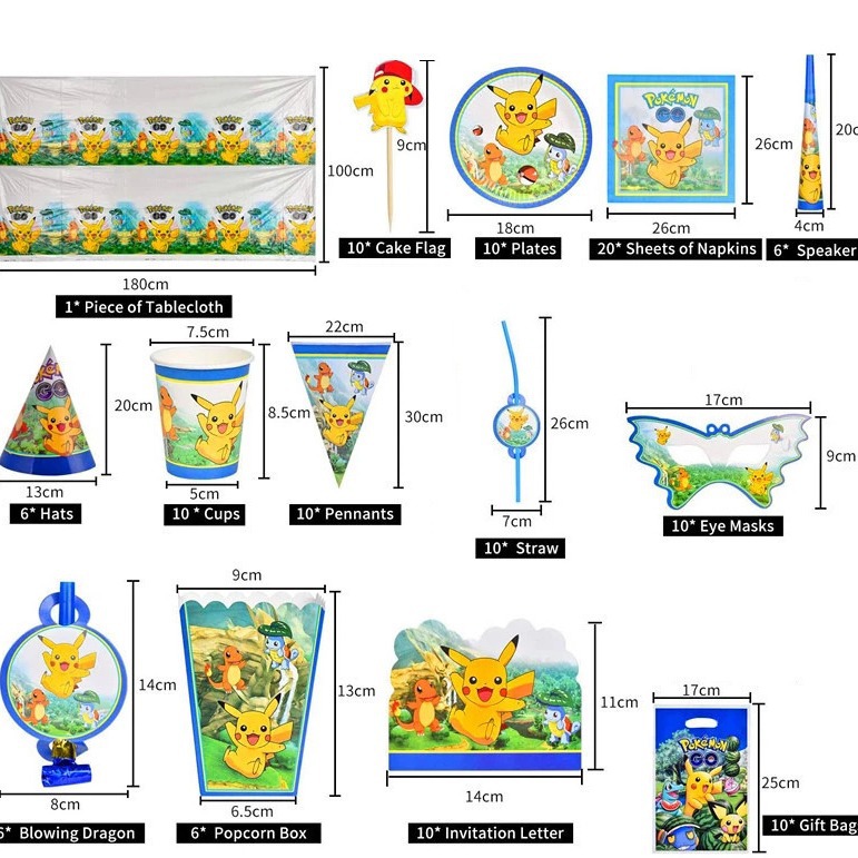 Dibujos animados Pikachu traje fiesta de cumpleaños para niños Festival Pikachu triángulo bandera Placa de papel decoración del partido