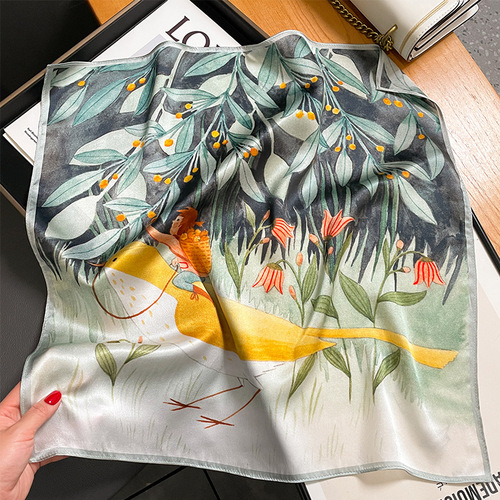 Spring and Autumn New Mulberry Silk Small Square Scarf Women's Silk Scarf Gift Scarf Neck Protector Mother's Shawl Decorative Scarf