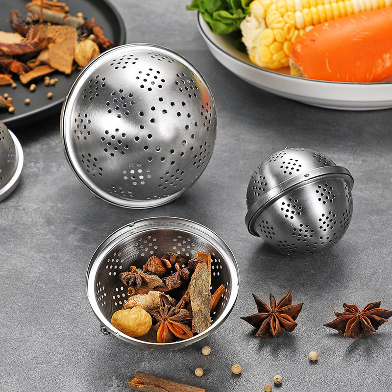 Seasoning Ball Manufacturer Direct Sale 304 Stainless Steel Flavor Ball for Seasoning, Tea Brewing, Soup Preservation, Meat Stewing, and Marinade Ball