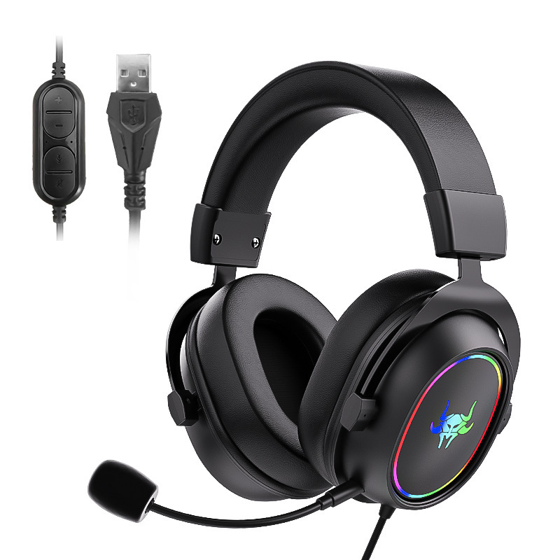 Cross-border factory direct wired headphones high sound quality rgb headset game headphones with wheat a generation of hair