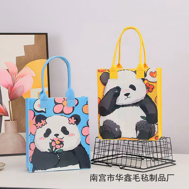 厂家供应卡通图案毛毡包  伴手礼袋  毛毡托特包 可按图稿现做