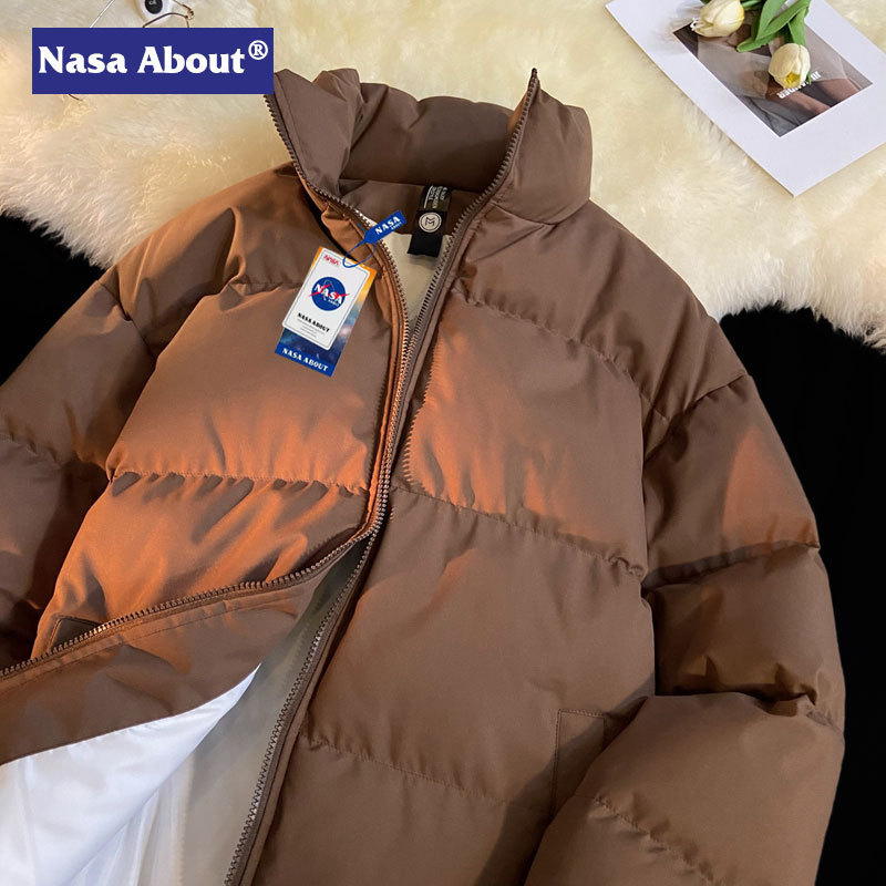 La NASA anti-temporada abrigo de algodón acolchado falso de dos piezas con capucha Jinjiang abrigo de algodón acolchado para hombres y mujeres mismo invierno engrosado abrigo de pan abrigo de algodón acolchado