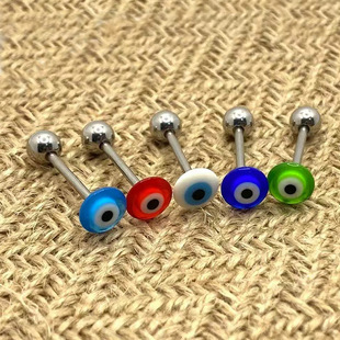 Eye effect tongue nail inner tooth tongue ring titanium steel anti-allergy tongue nail piercing jewelry cool style Human body piercing product