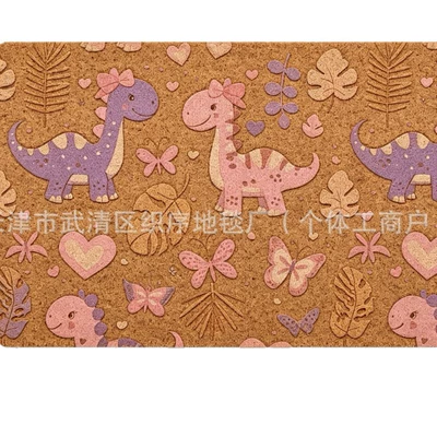 Avtomobil döşəmə paspasları mud-scraping mat, dinosaur-shaped, imitation coconut