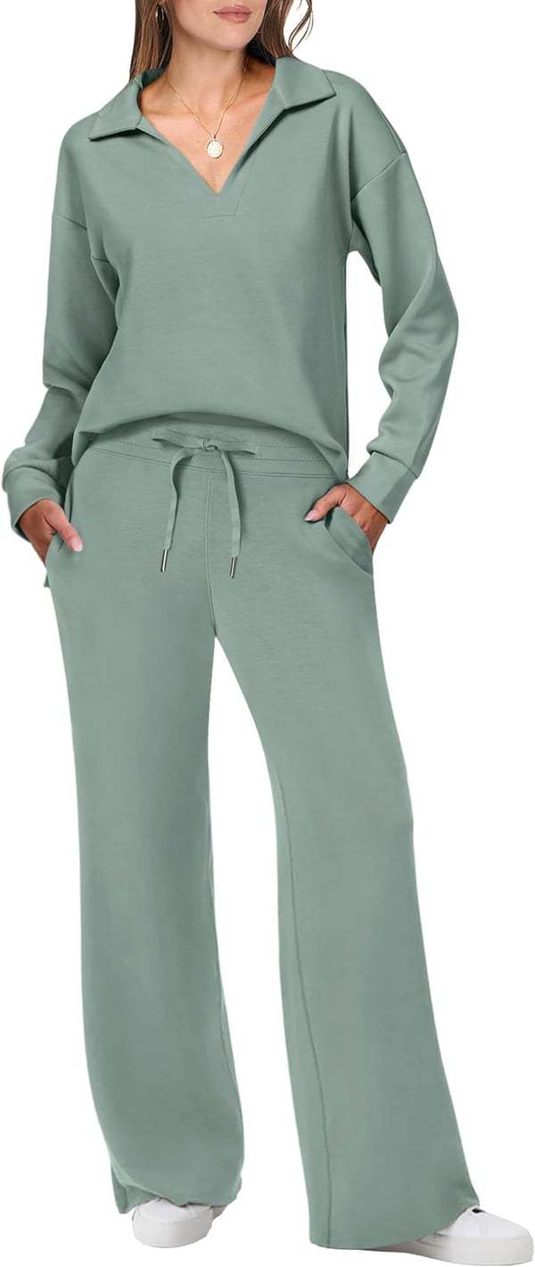 Women's Pant Set Autumn Winter Solid Colour Lapel Professional Suit_voghion.com