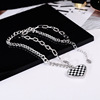 Universal small design necklace, chain for key bag  stainless steel, sweater, accessory, European style, trend of season