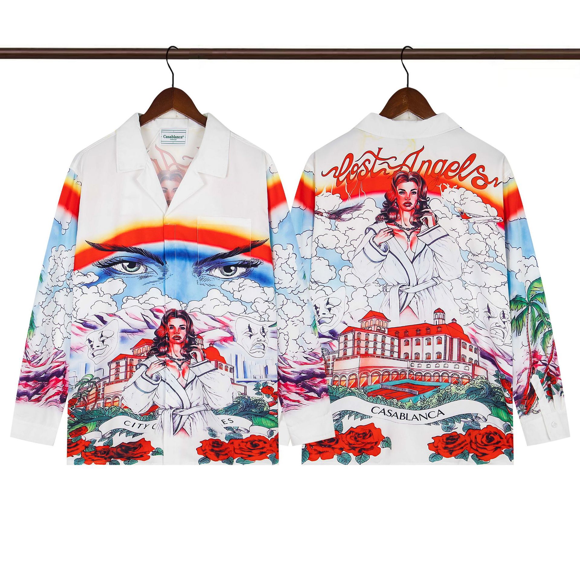Casablanca Shirt Lost Angels Print White