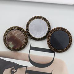 青衿小香名媛風金屬黑白咖三色紐扣粗花呢子外套毛衣雙面尼大衣扣