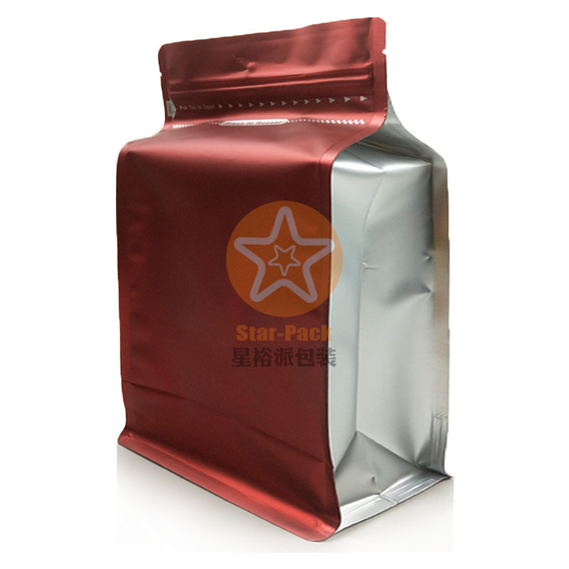 新款炫彩1千克咖啡袋八边封风琴袋 单向排气阀镀铝自封拉链咖啡袋