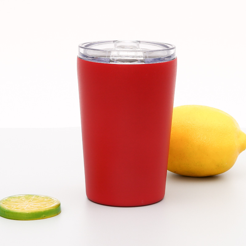 Taza de café de acero inoxidable 12oz/8oz, doble capa aislada, con tapa, taza de leche o viaje, venta directa de fábrica